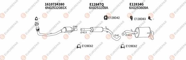 EUROREPAR EXH103330 - Система випуску ОГ autozip.com.ua