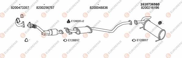 EUROREPAR EXH102677 - Система випуску ОГ autozip.com.ua