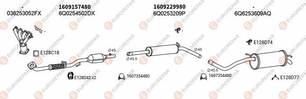 EUROREPAR EXH102804 - Система випуску ОГ autozip.com.ua