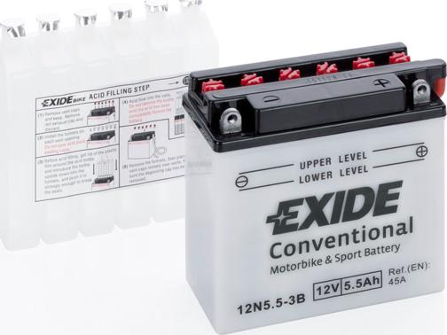 Exide 12N5.5-3B - Стартерна акумуляторна батарея, АКБ autozip.com.ua