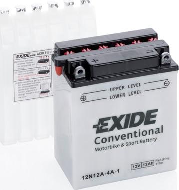 Exide 12N12A-4A-1 - Стартерна акумуляторна батарея, АКБ autozip.com.ua