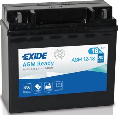 Exide AGM12-18 - Аккумулятор   18Ah-12v Exide AGM 180х75х165.R.EN250 autozip.com.ua