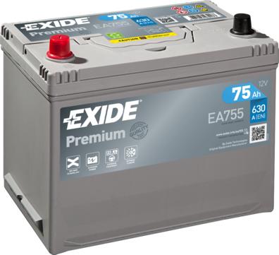 Exide EA755 - Стартерна акумуляторна батарея, АКБ autozip.com.ua