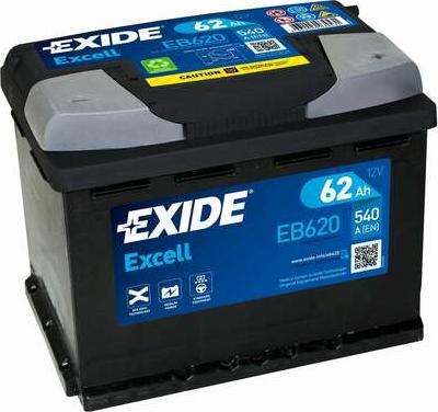 Exide EB620 - Аккумулятор   62Ah-12v Exide EXCELL242х175х190.R.EN540 autozip.com.ua