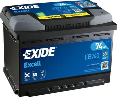 Exide EB740 - Аккумулятор   74Ah-12v Exide EXCELL278х175х190.R.EN680 autozip.com.ua