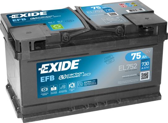 Exide EL752 - Стартерна акумуляторна батарея, АКБ autozip.com.ua