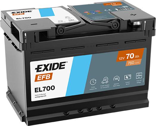 Exide EL700 - Стартерна акумуляторна батарея, АКБ autozip.com.ua