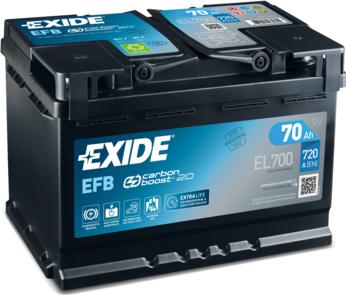 Exide EL700 - Стартерна акумуляторна батарея, АКБ autozip.com.ua