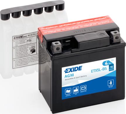 Exide ETX5L-BS - Стартерна акумуляторна батарея, АКБ autozip.com.ua