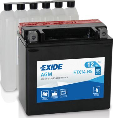 Exide ETX14-BS - Стартерна акумуляторна батарея, АКБ autozip.com.ua
