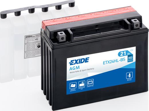 Exide ETX24HL-BS - Аккумулятор   21Ah-12v Exide AGM ETX24HL-BS 205х87х162 R. EN350 autozip.com.ua