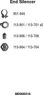 FA1 MD000316 - Глушник вихлопних газів кінцевий autozip.com.ua