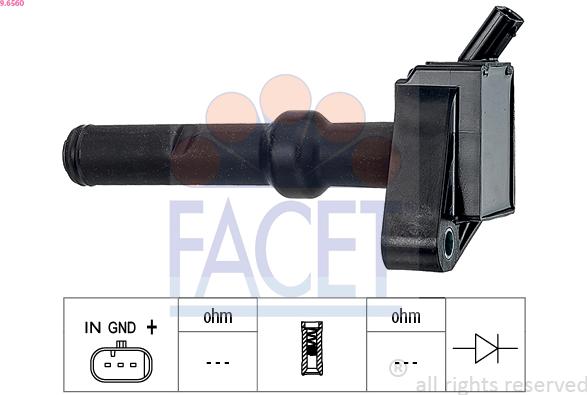 FACET 9.6560 - Котушка запалювання autozip.com.ua