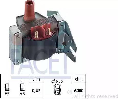 FACET 9.6072 - Котушка запалювання autozip.com.ua