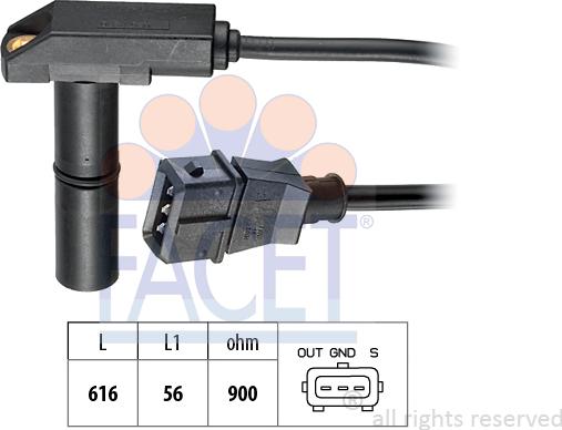 FACET 9.0054 - Датчик імпульсів, колінчастий вал autozip.com.ua