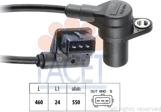 FACET 9.0057 - Датчик імпульсів, колінчастий вал autozip.com.ua