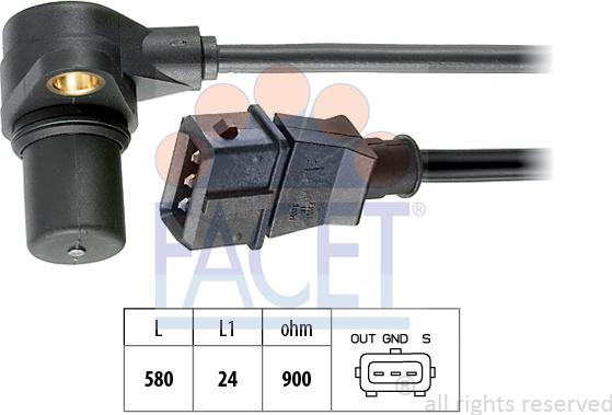 FACET 9.0215 - Датчик імпульсів, колінчастий вал autozip.com.ua