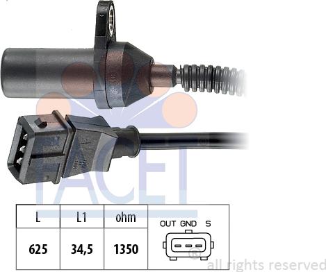 FACET 9.0285 - Датчик імпульсів, колінчастий вал autozip.com.ua