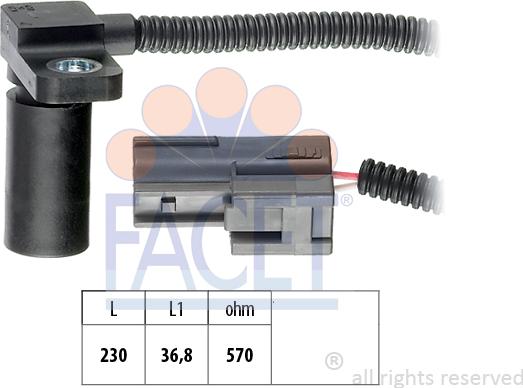 FACET 9.0233 - Датчик частоти обертання, автоматична коробка передач autozip.com.ua