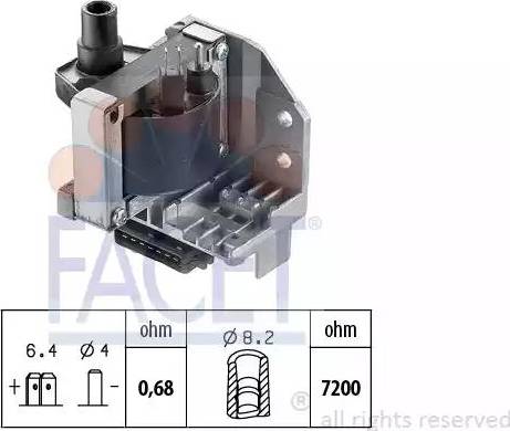 FACET 9.8107 - Котушка запалювання autozip.com.ua