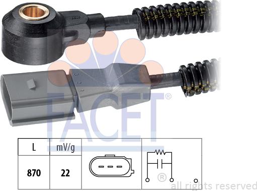 FACET 9.3192 - Датчик детонації autozip.com.ua
