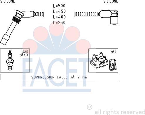 FACET 4.9904 - Комплект проводів запалювання autozip.com.ua