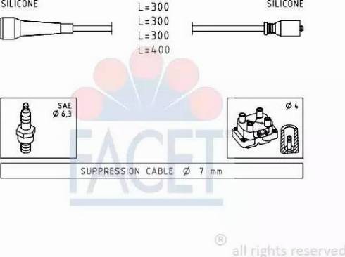 FACET 4.9492 - Комплект проводів запалювання autozip.com.ua