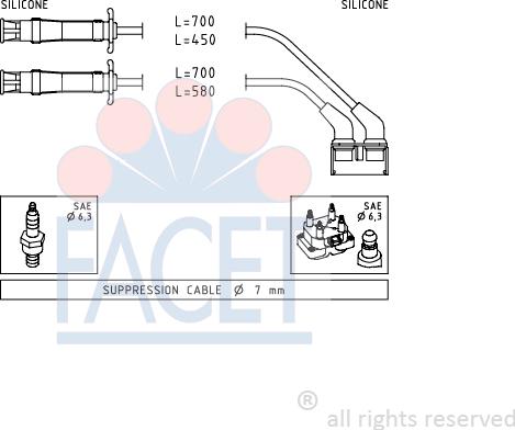 FACET 4.9446 - Комплект проводів запалювання autozip.com.ua