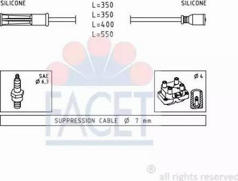 FACET 4.9443 - Комплект проводів запалювання autozip.com.ua