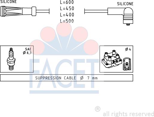 FACET 4.9447 - Комплект проводів запалювання autozip.com.ua