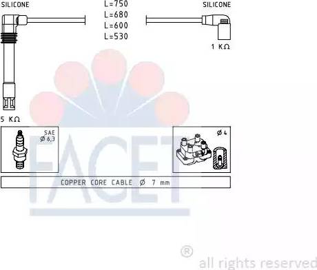 FACET 4.9468 - Комплект проводів запалювання autozip.com.ua