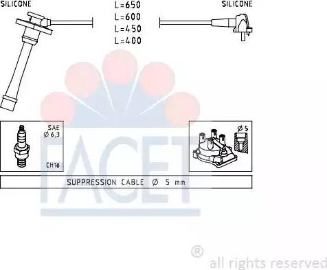 FACET 4.9408 - Комплект проводів запалювання autozip.com.ua