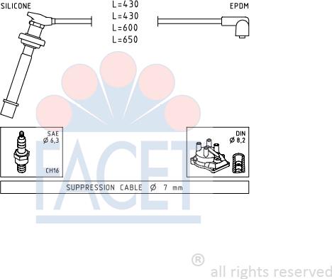 FACET 4.9411 - Комплект проводів запалювання autozip.com.ua