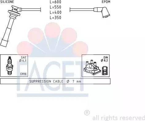 FACET 4.9432 - Комплект проводів запалювання autozip.com.ua