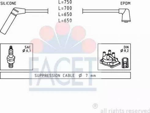 FACET 4.9420 - Комплект проводів запалювання autozip.com.ua