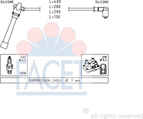 FACET 4.9504 - Комплект проводів запалювання autozip.com.ua