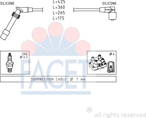 FACET 4.9531 - Комплект проводів запалювання autozip.com.ua