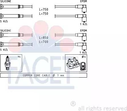 FACET 4.9694 - Комплект проводів запалювання autozip.com.ua