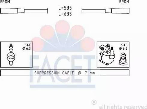 FACET 4.9044 - Комплект проводів запалювання autozip.com.ua