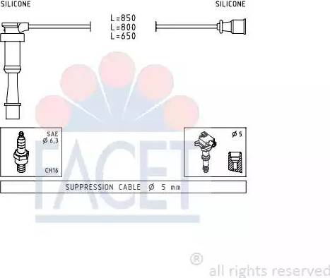 FACET 4.9845 - Комплект проводів запалювання autozip.com.ua