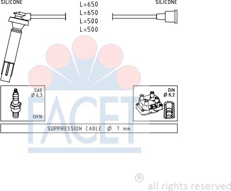 FACET 4.9819 - Комплект проводів запалювання autozip.com.ua