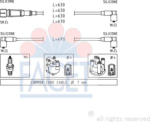 FACET 4.9364 - Комплект проводів запалювання autozip.com.ua