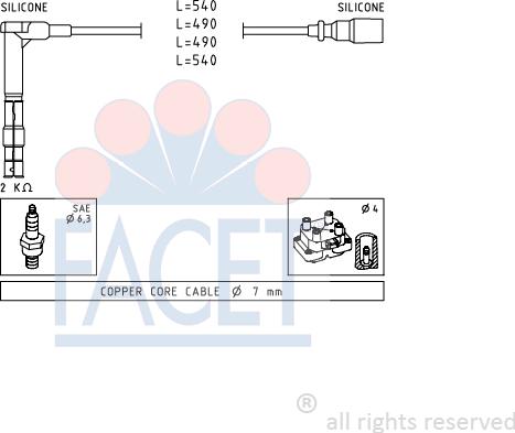 FACET 4.9305 - Комплект проводів запалювання autozip.com.ua