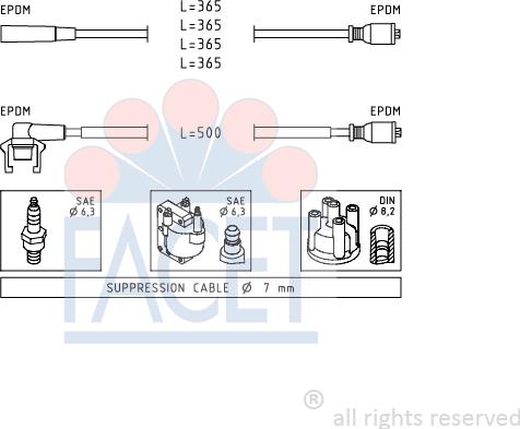 FACET 4.9332 - Комплект проводів запалювання autozip.com.ua