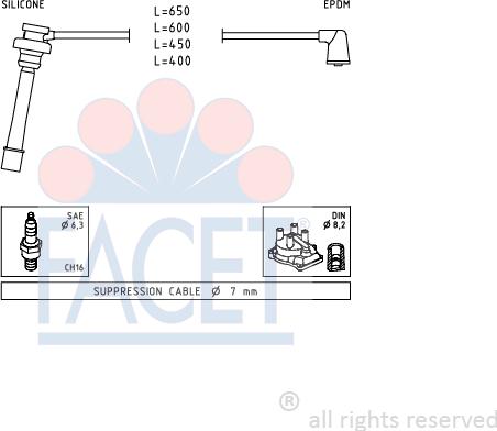 FACET 4.9278 - Комплект проводів запалювання autozip.com.ua