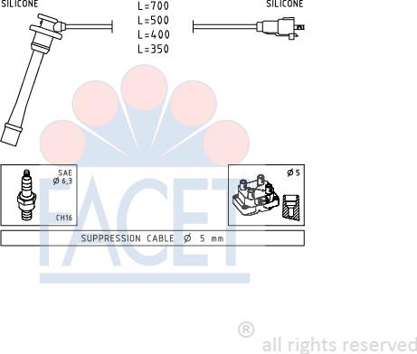 FACET 4.9792 - Комплект проводів запалювання autozip.com.ua
