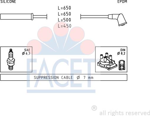 FACET 4.9741 - Комплект проводів запалювання autozip.com.ua