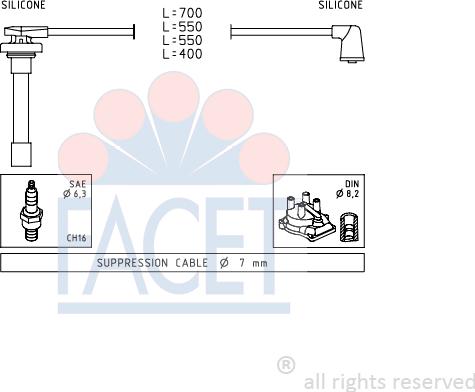 FACET 4.9711 - Комплект проводів запалювання autozip.com.ua