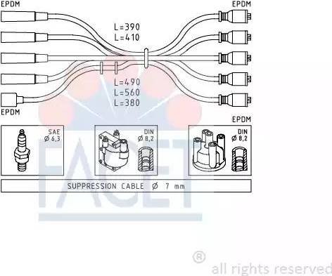 FACET 4.8429 - Комплект проводів запалювання autozip.com.ua