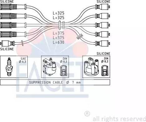 FACET 4.8421 - Комплект проводів запалювання autozip.com.ua